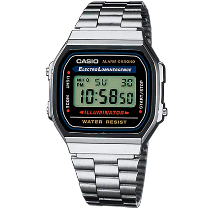 A168WA-RELOJ CASIO P/M ACERO DIGITAL-1WDF