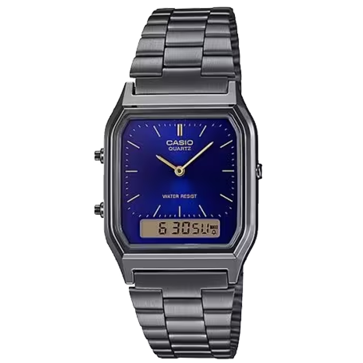 AQ-230GG-RELOJ CASIO P/M PAVONADO DOBLE HORA-2ADF