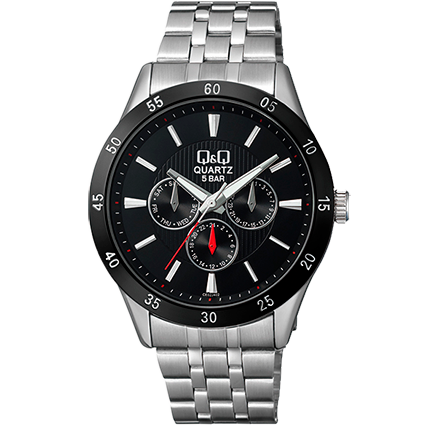 CE02J-RELOJ Q&Q P/M BISEL PAVONADO 3 ESFERAS-402Y