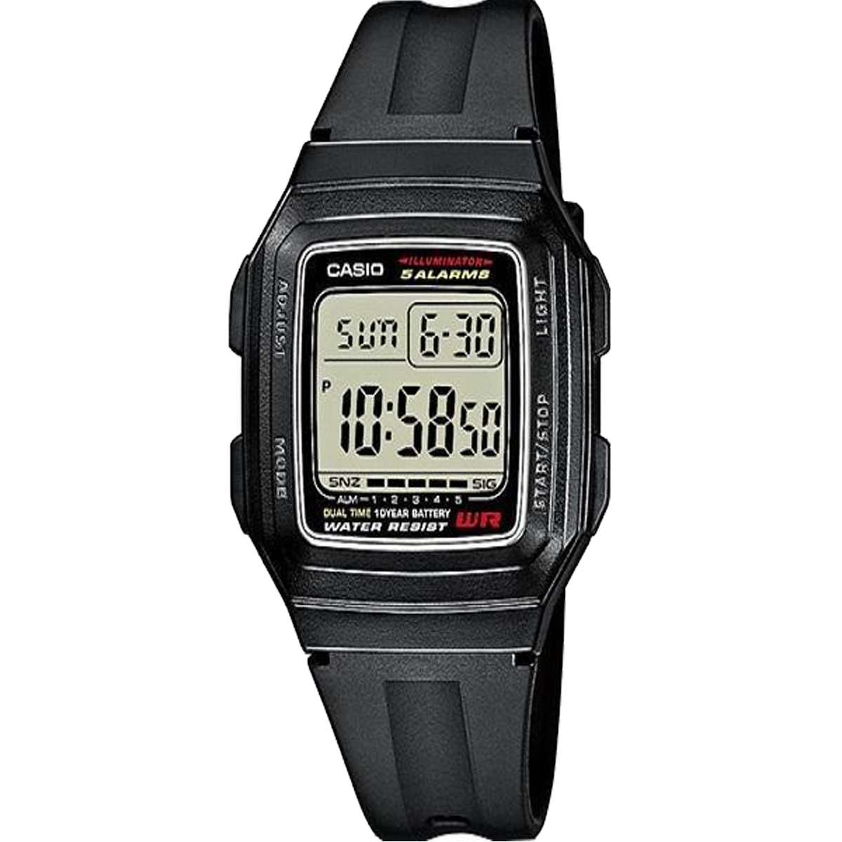 F-201WA-RELOJ CASIO DIGITAL ILLUMINATOR ALARMA-1ADF