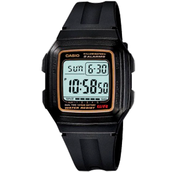 F-201WA-RELOJ CASIO PLASTICO 5 ALARMAS ILLUMINAT-9ADF
