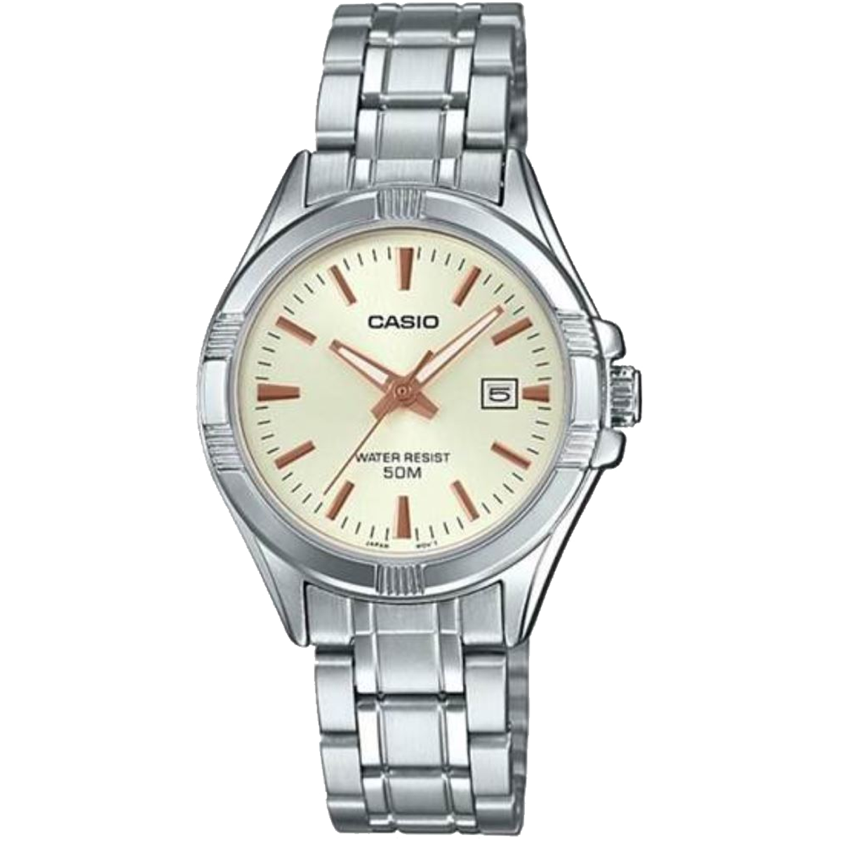 LTP-1308D-RELOJ CASIO P/M ACERO CALENDARIO 50M-9AVDF