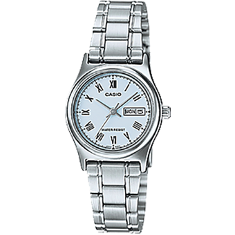 LTP-V006D-RELOJ CASIO P/M ACERO DAMA DOBLE CALENDA-2BUDF