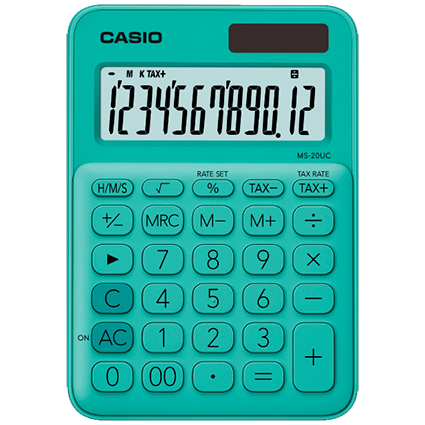 MS-20UC-CALCULADORA CASIO DE ESCRITORIO 12 DIGIT-GN