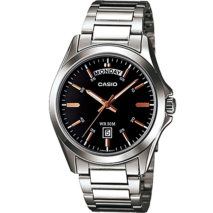 MTP-1370D-RELOJ CASIO P/M ACERO DOBLE CALENDARIO-1A2VD