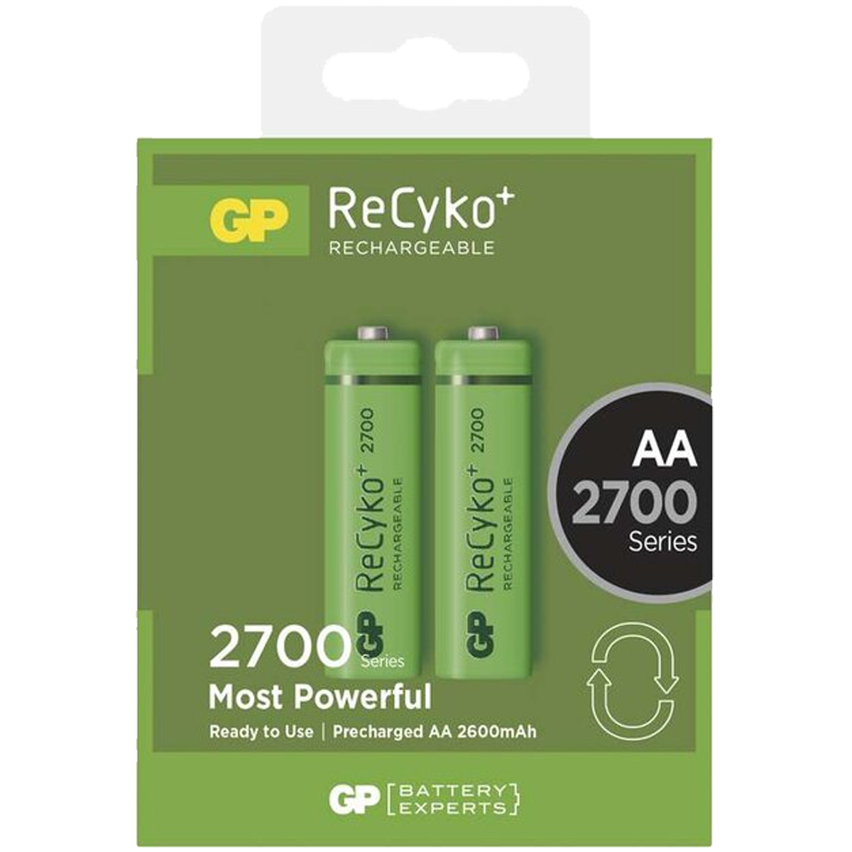 GP270AAHC-C2N-BATERIA GP AA REC. RECYKO 2700 BL X 2