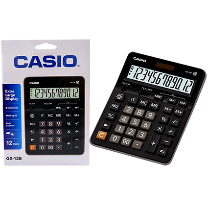 GX-12B-CALCULADORA CASIO DE ECRITORIO 12 DIGITO-BK