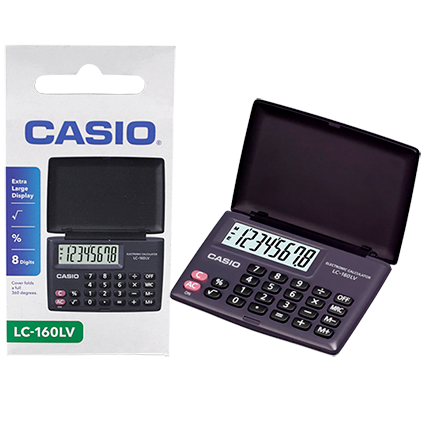 LC-160LV-CALCULADORA CASIO DE BOLSILLO 8 DIGITOS-BK