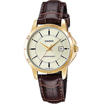 LTP-V004GL-RELOJ CASIO P/CUERO CALENDARIO-9AUD
