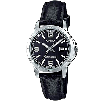 LTP-V004L-RELOJ CASIO P/CUERO CALENDARIO-1BUDF