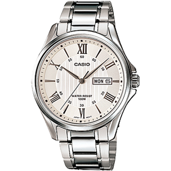 MTP-1384D-RELOJ CASIO P/M ACERO D/CALENDARIO 100M-7AVDF