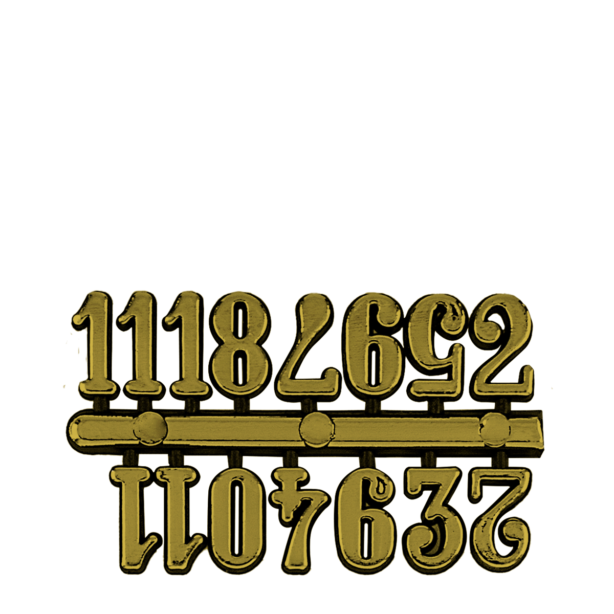 N12D.12-NUMEROS ARABIGOS DORADOS R/PARED 12MM