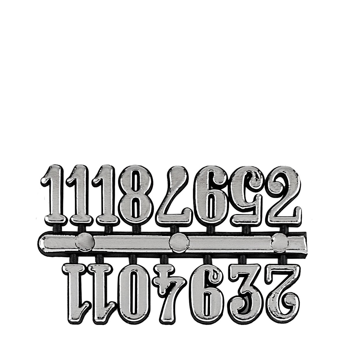 N12S.12-NUMEROS ARABIGOS PLATEADOS 12MM