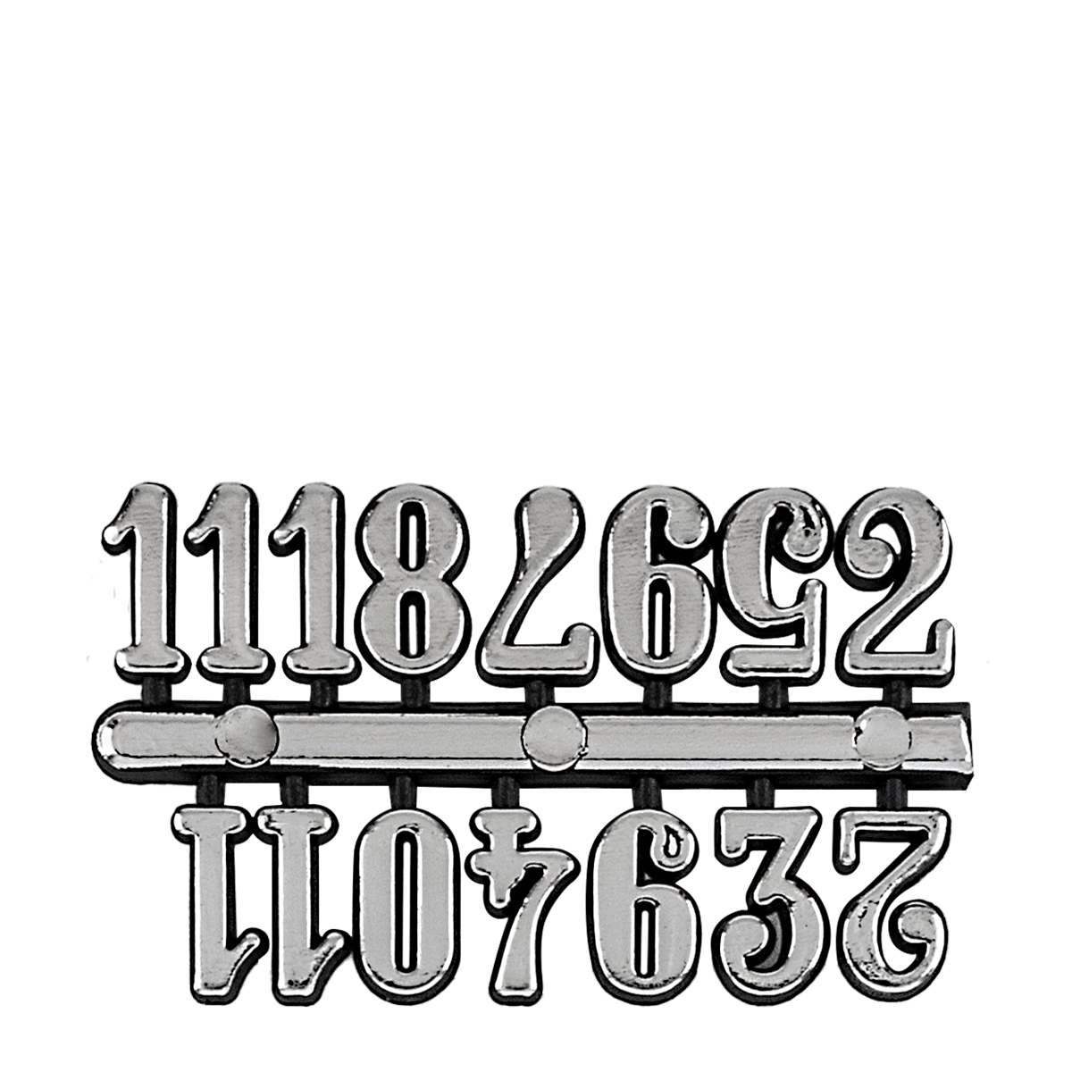 N12S.15-NUMEROS ARABIGOS PLATEADOS R/PARED 15MM