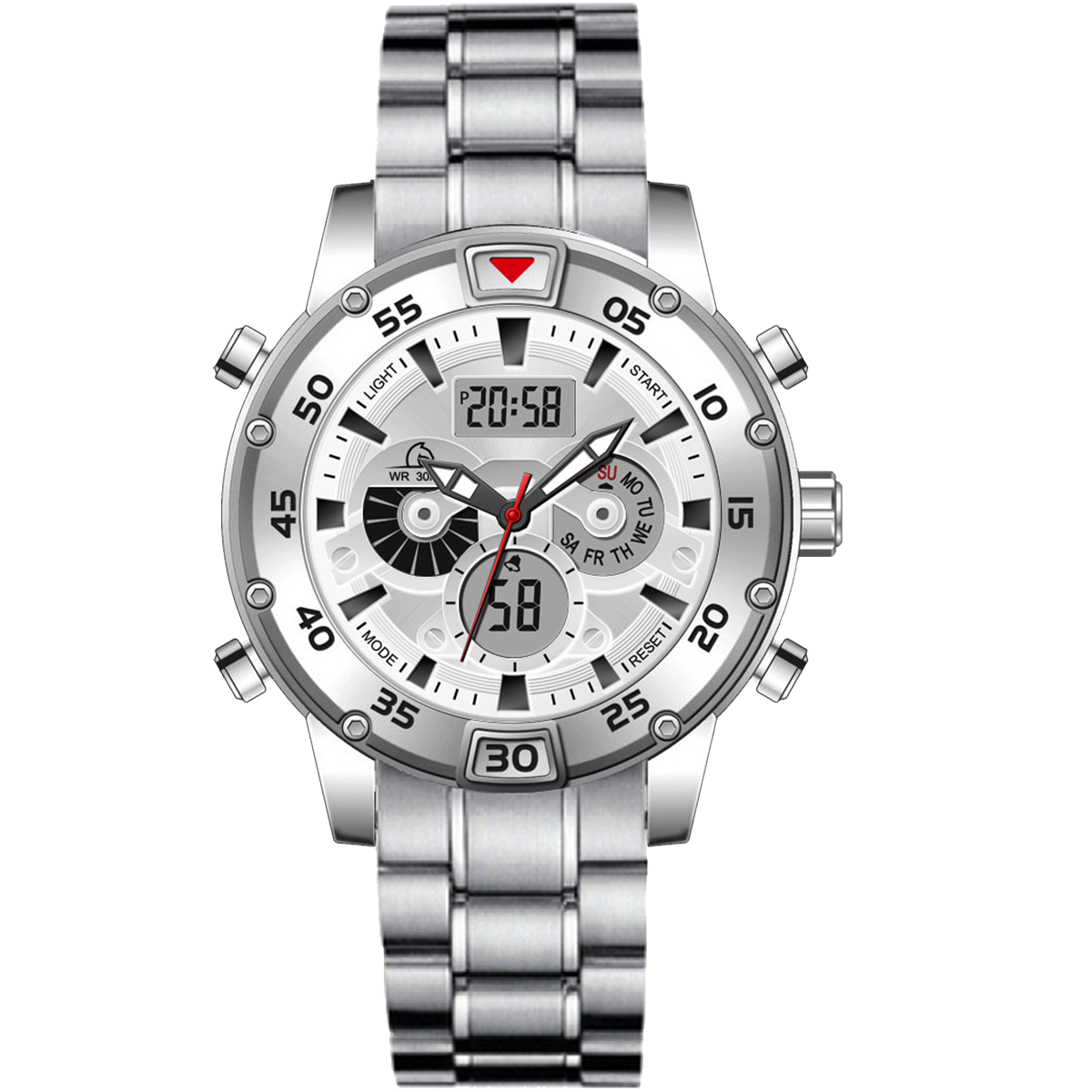 P1813AS-RELOJ PEGASO METALICO PULSO ACERO ANA-D.-M0722