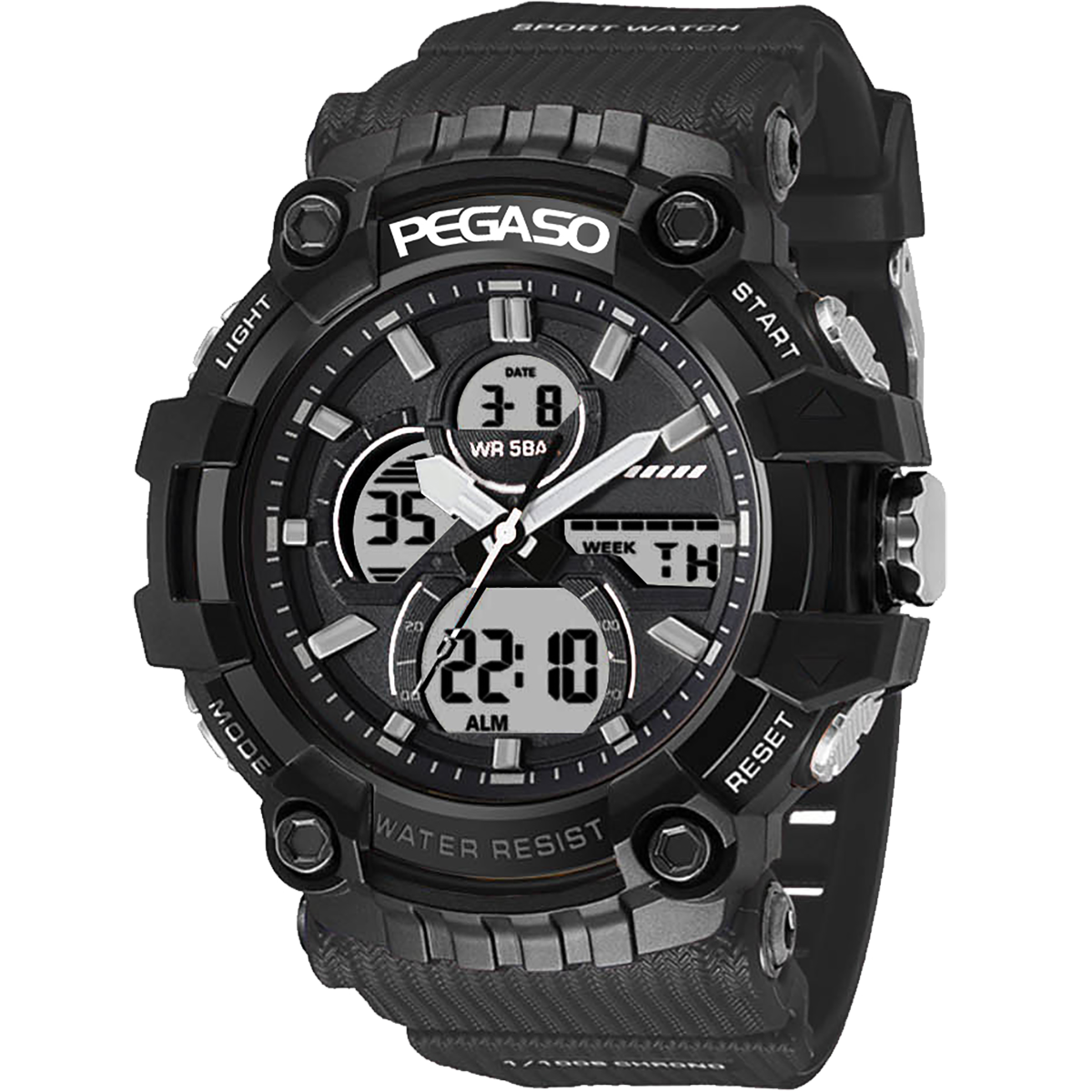 P2304A-RELOJ PEGASO PLASTICO ANALOGO DIGITAL-0107
