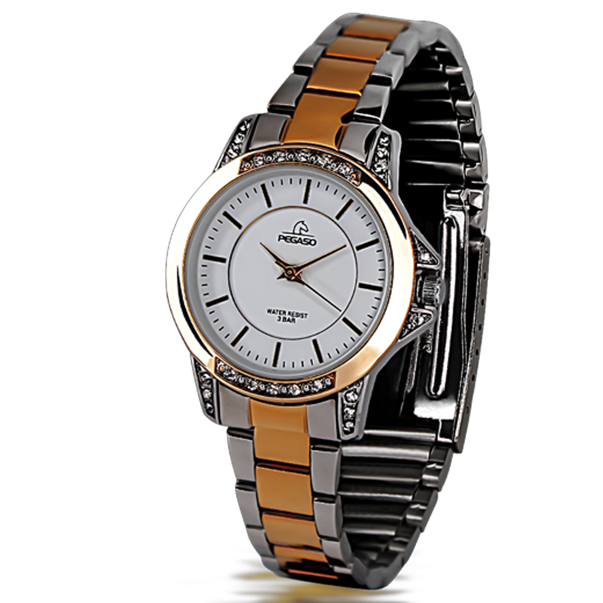 P6481SRG-RELOJ PEGASO FASHION PLATEADO ORO ROSA-07221A