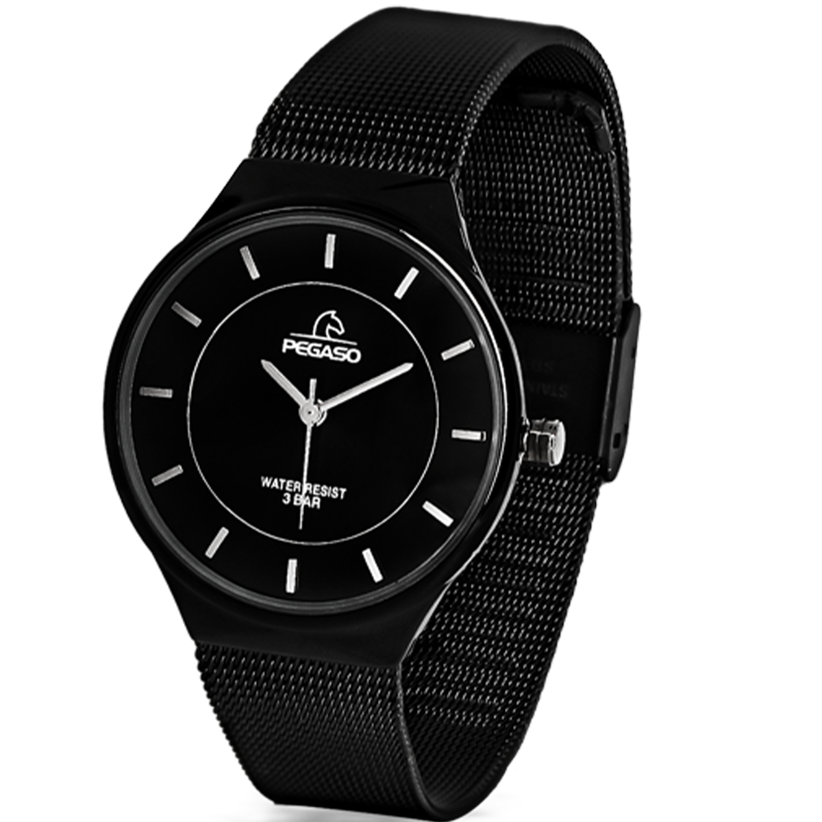 P6483BK-RELOJ PEGASO FASHION MALLA PAVONADO-010101A