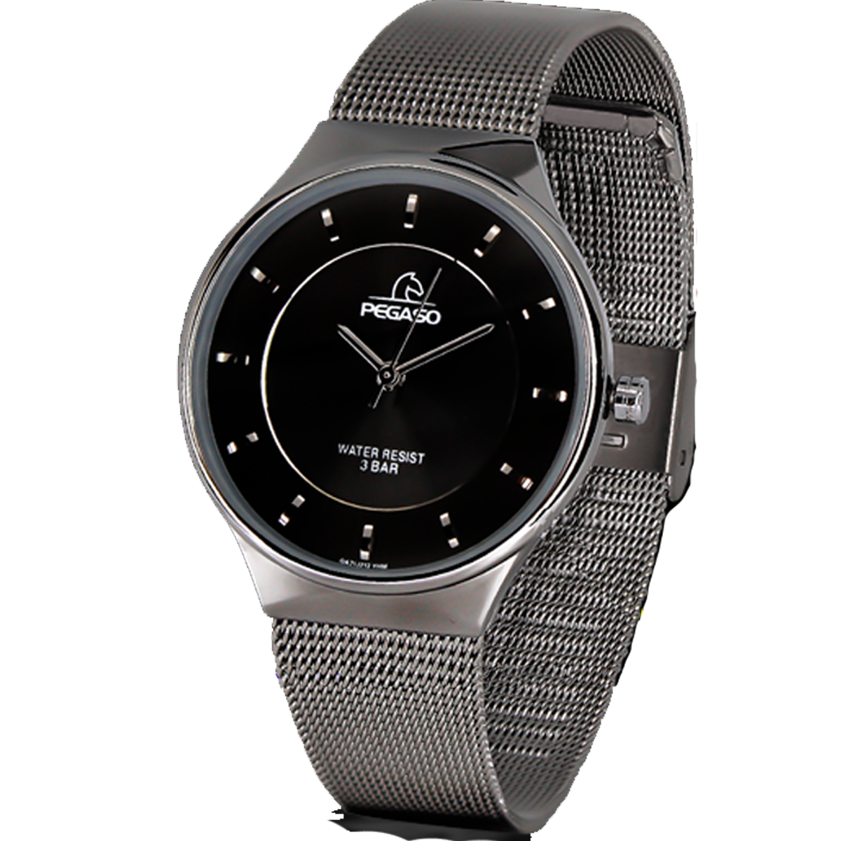 P6483S-RELOJ PEGASO FASHION MALLA PLATEADO-070101A