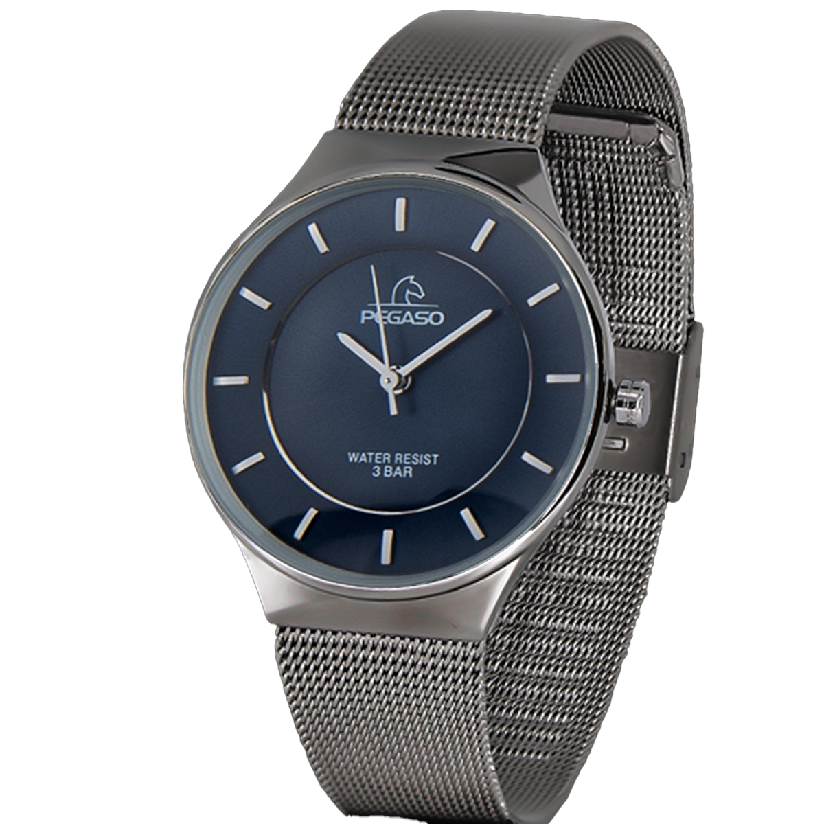 P6483S-RELOJ PEGASO FASHION MALLA PLATEADO-071601A