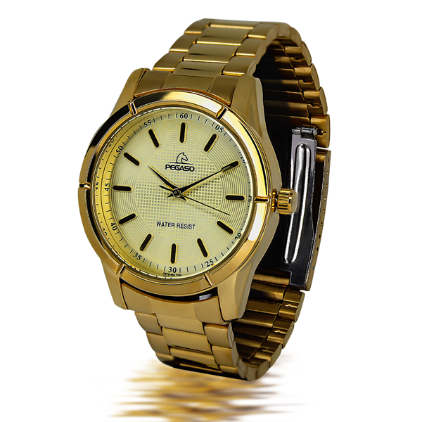 P6491G-RELOJ PEGASO METALICO DORADO-181801A