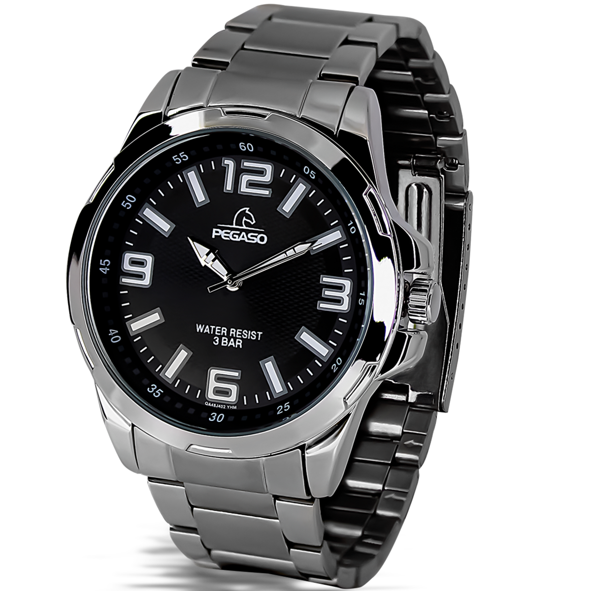 P6510S-RELOJ PEGASO METALICO PLATEADO-070101A