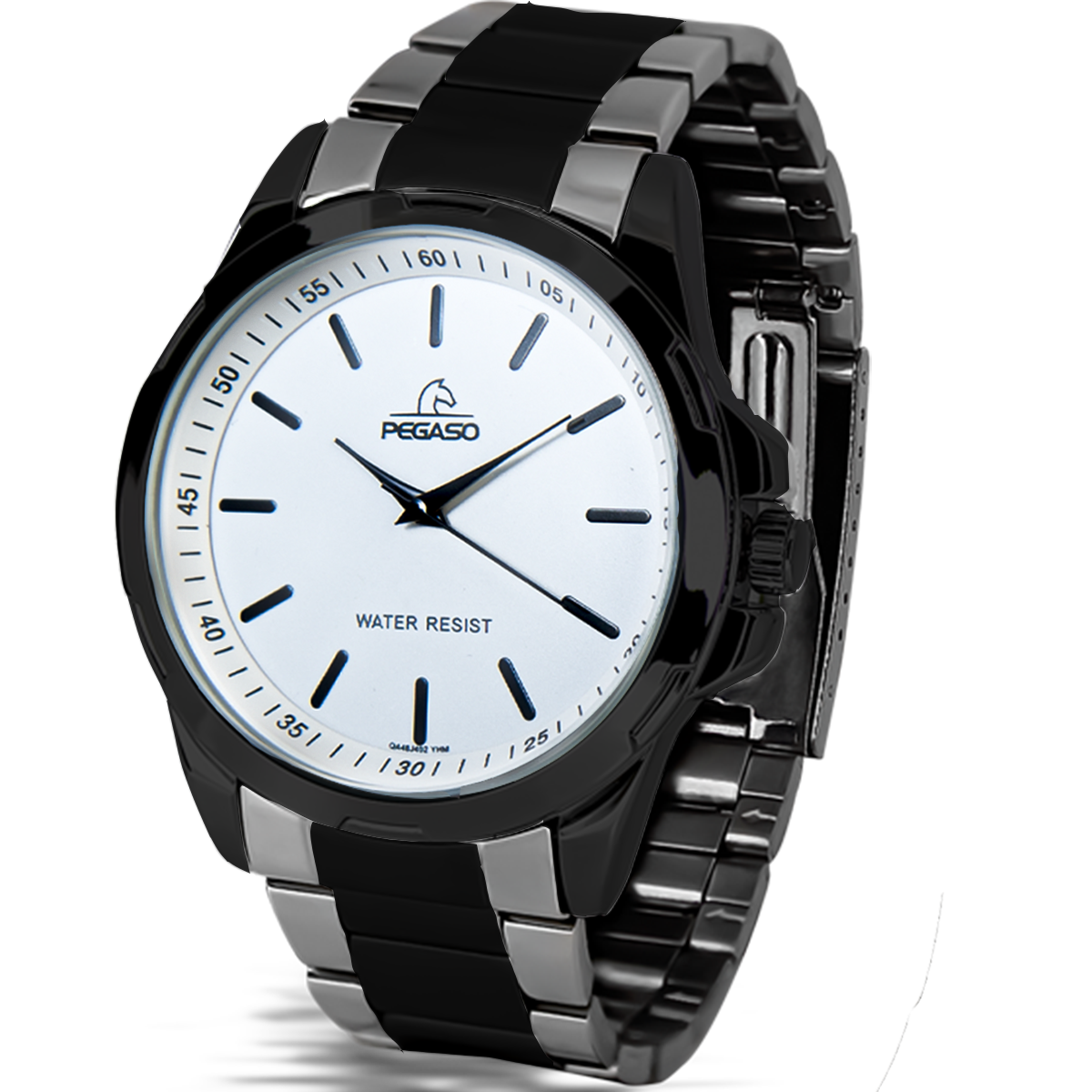 P6510SBK-RELOJ PEGASO METALICO PLATEADO PAVONADO-07223A