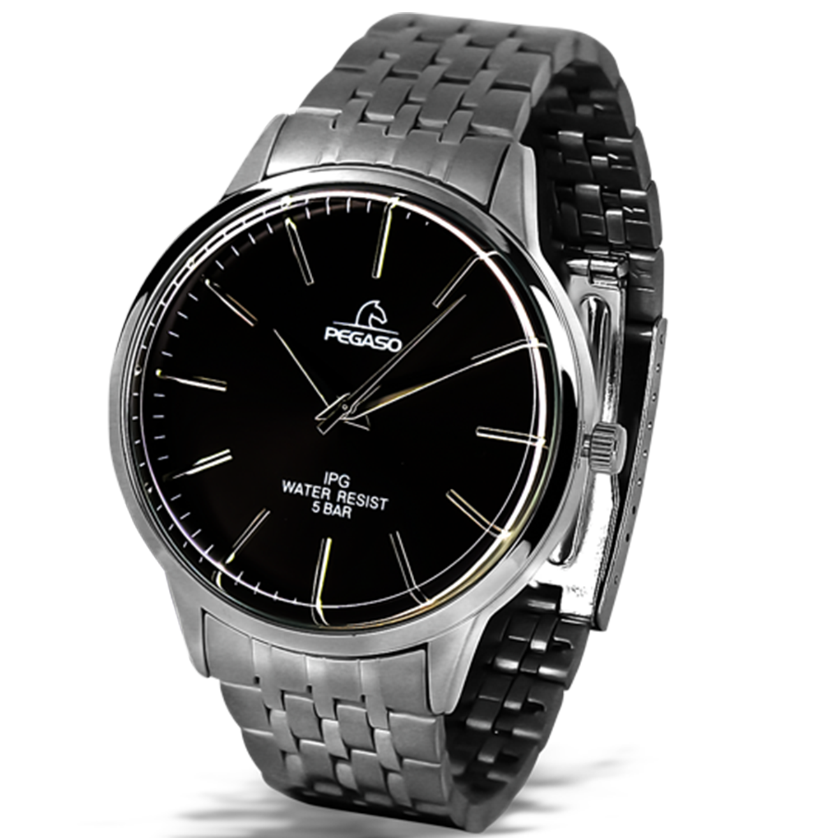 P6586S-RELOJ PEGASO METALICO PLATEADO-070101A