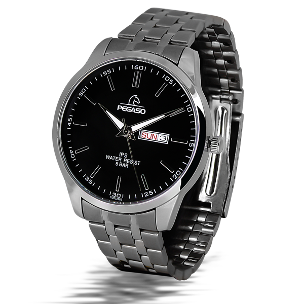 P6587S-RELOJ PEGASO METALICO PLATEADO D.CALEND.-070101C