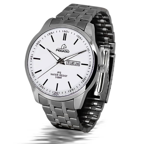 P6587S-RELOJ PEGASO METALICO PLATEADO D.CALEND.-072201C
