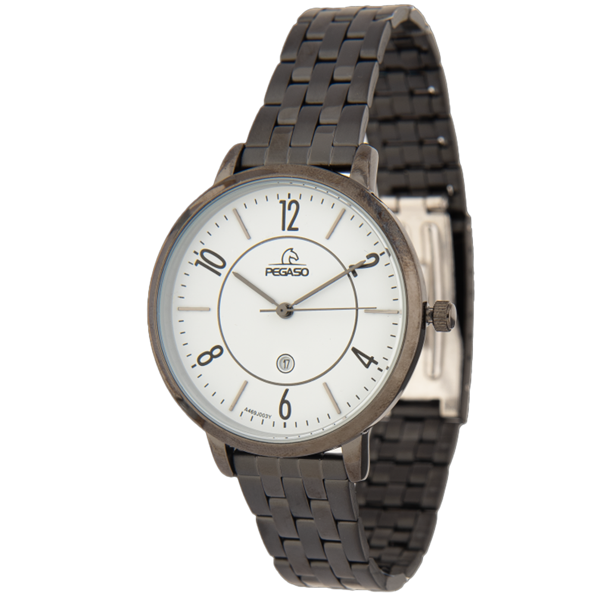 P6596BK-RELOJ PEGASO METAL PAVONAD. CALENDARIO D-012201B