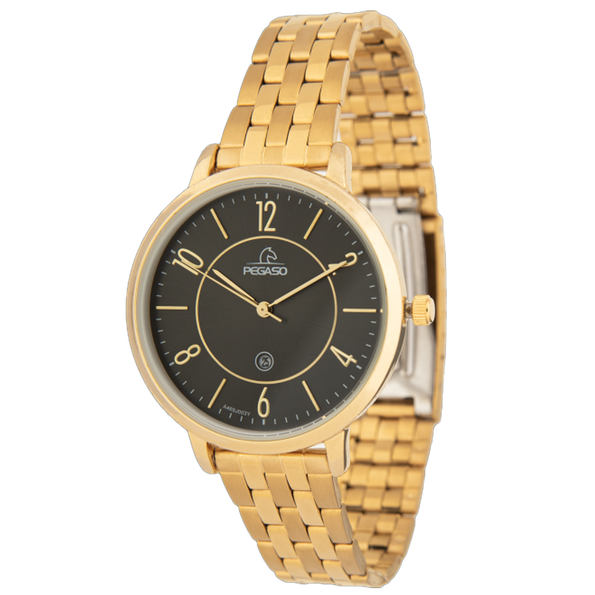 P6596G-RELOJ PEGASO METAL DORADO CALENDARIO D.-180101B