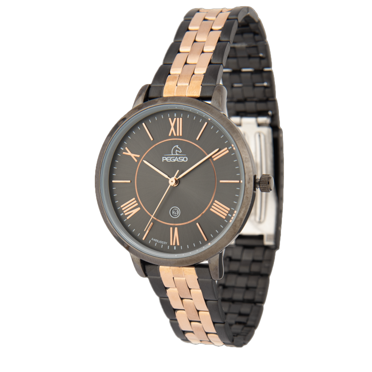 P6596GBK-RELOJ PEGASO BIC. ORO ROSA CALENDARIO D.-01012B