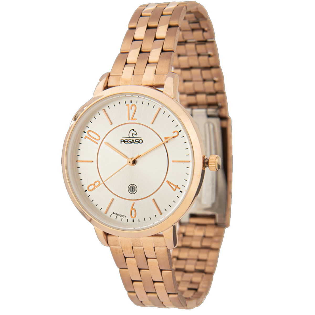 P6596RG-RELOJ PEGASO METAL ORO ROSA CALENDARIO D-170701B