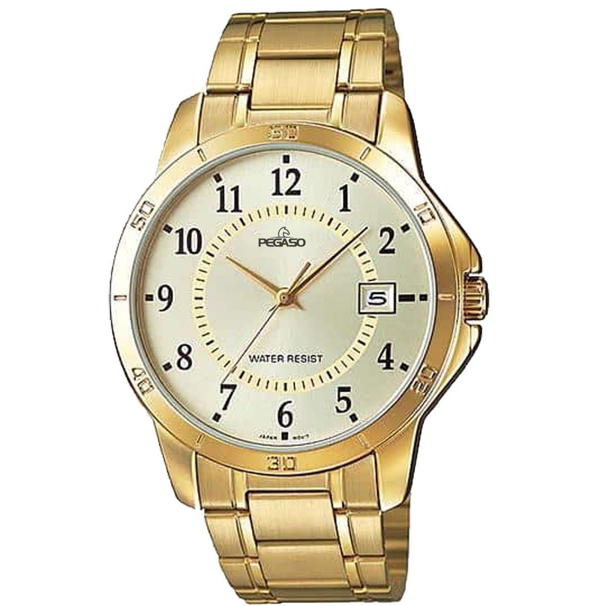 P6692G-RELOJ PEGASO CALENDARIO P/M DORADO DAMA-181804B