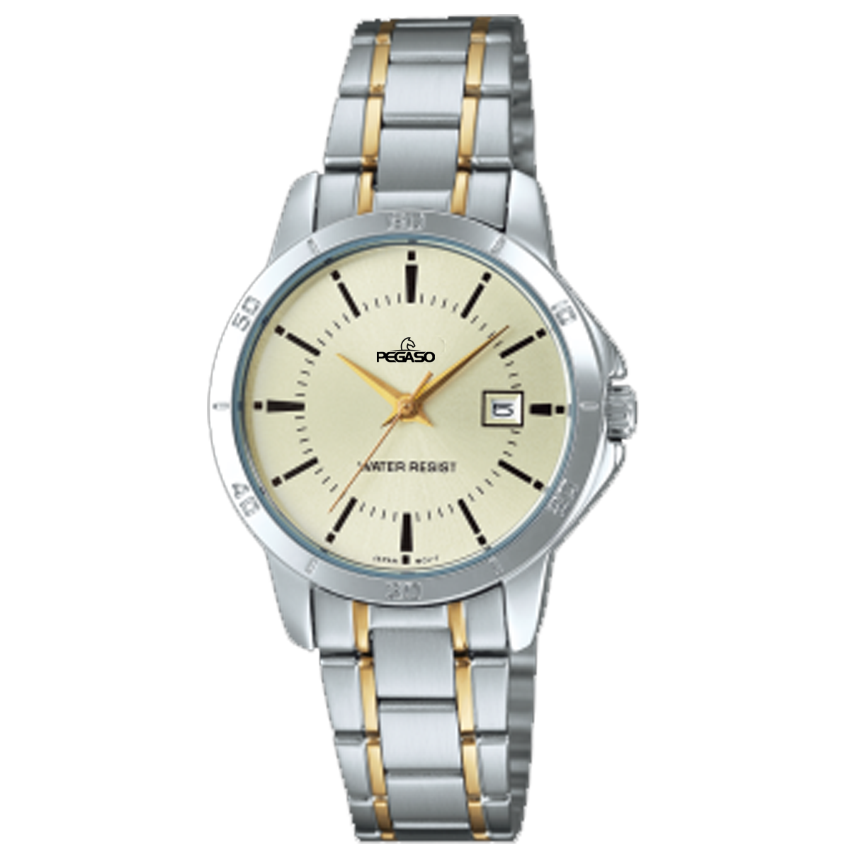 P6692SG-RELOJ PEGASO CALENDARIO P/M BICOLOR DAMA-071801B