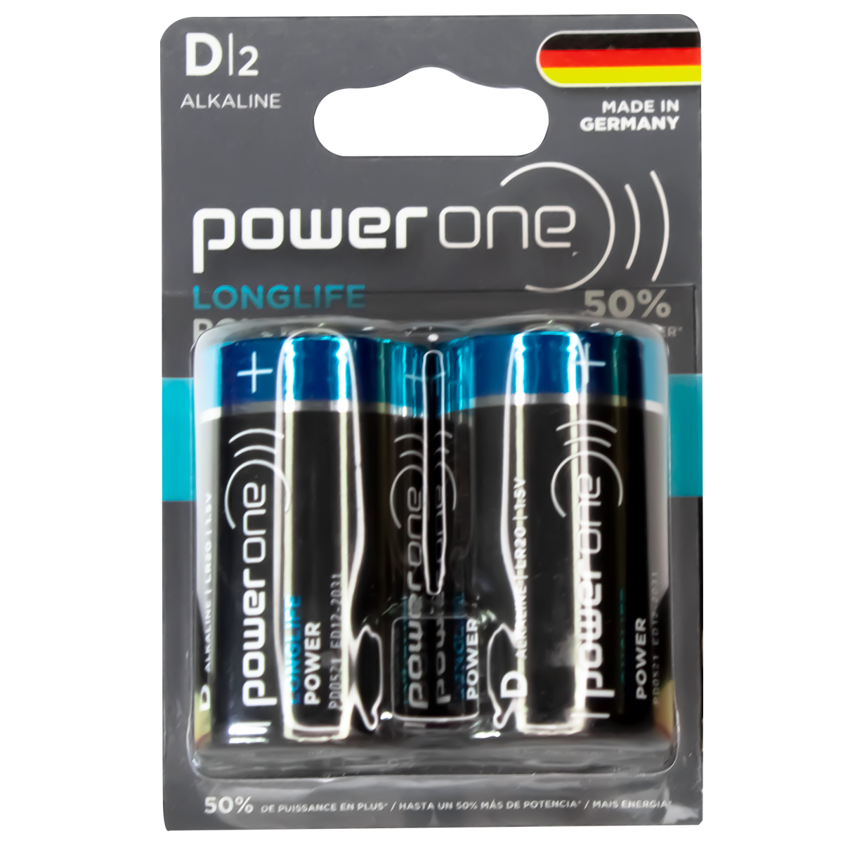 PO-4920-BATERIA POWER ONE D ALCALINA BL X 2