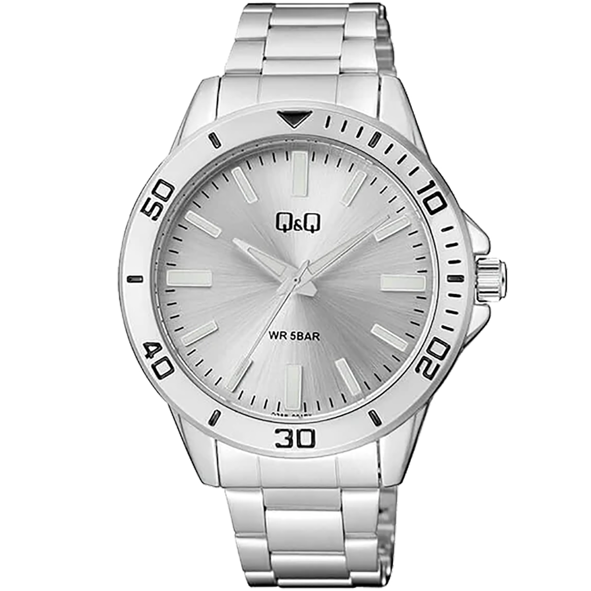 Q28B-RELOJ Q&Q P/M ACERO TIPO ESCAFANDRA HOM.-001PY
