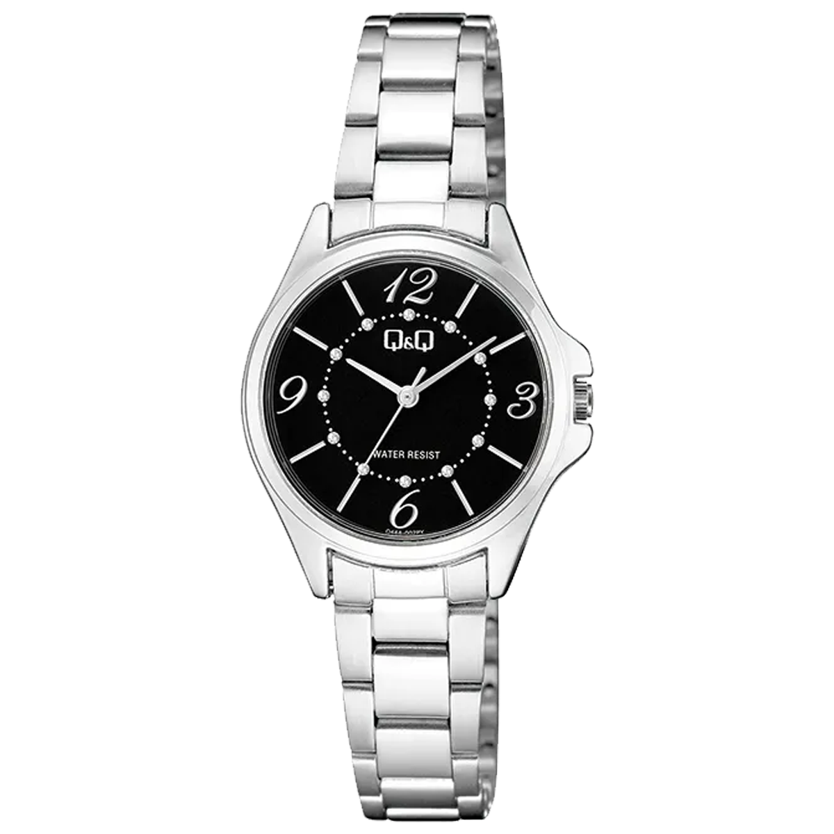 Q44A-RELOJ Q&Q P/M ACERO DIAL PIEDRAS DAMA-002PY