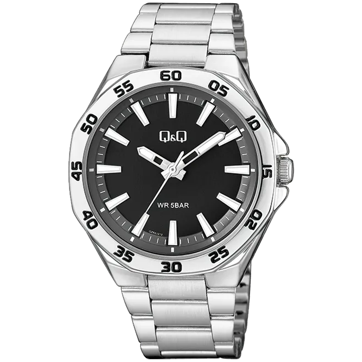 QZ82J-RELOJ Q&Q P/M ACERO TIPO ESCAFANDRA-212Y
