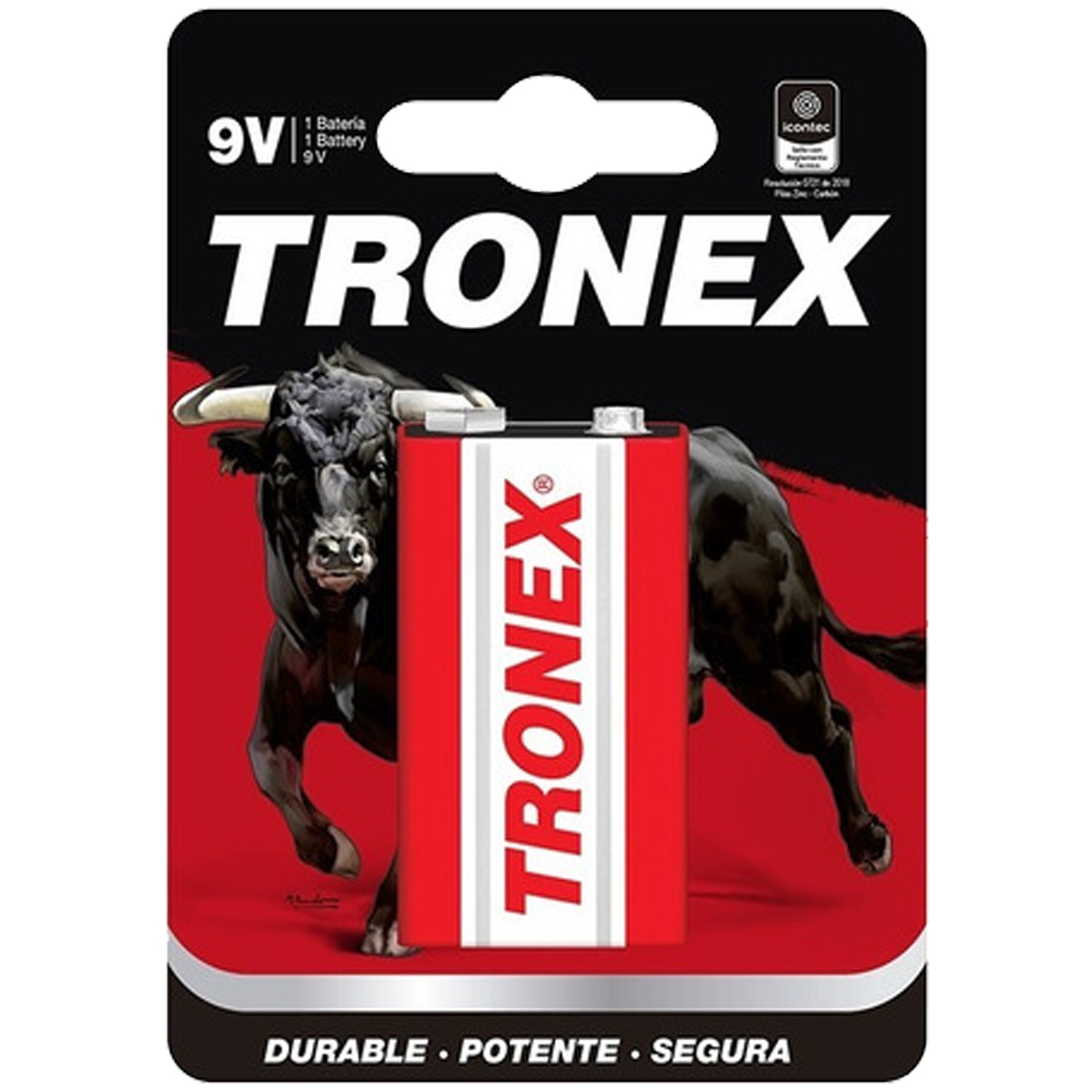 TR9VRB1-BATERIA TRONEX 9V CARBON BLISTER X 1