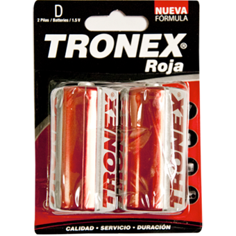 TRDR20RB2-BATERIA TRONEX TIPO D CARBON BLISTER X 2