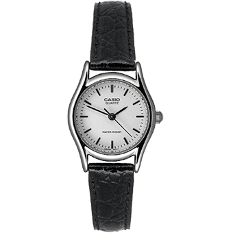 LTP-1094E-7ARDF-RELOJ CASIO PULSO CUERO CAJA PLATEADA