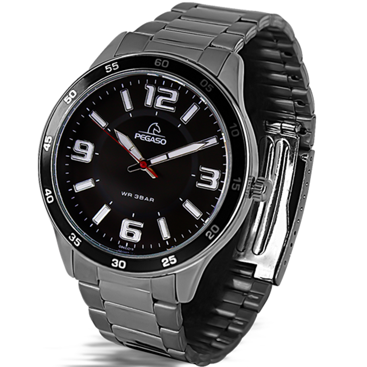 P6578S-RELOJ PEGASO METALICO PLATEADO-070101A