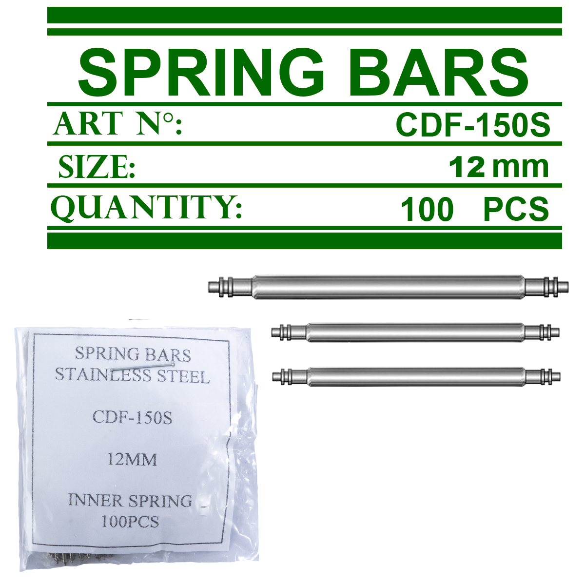 PSC-12-B100-PASADOR PARA RELOJ 150S ACERO # 12 EN BOLSITA POR 100 UNIDADES