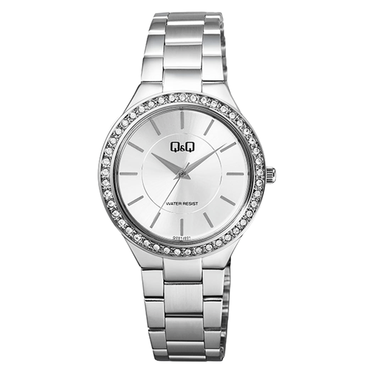 QC21J-RELOJ Q&Q METALICO PIEDRAS FASHION DAMA-201Y