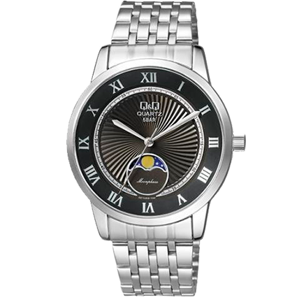 QZ10J-RELOJ Q&Q P/M ACERO FASE LUNAR 50M.-208Y