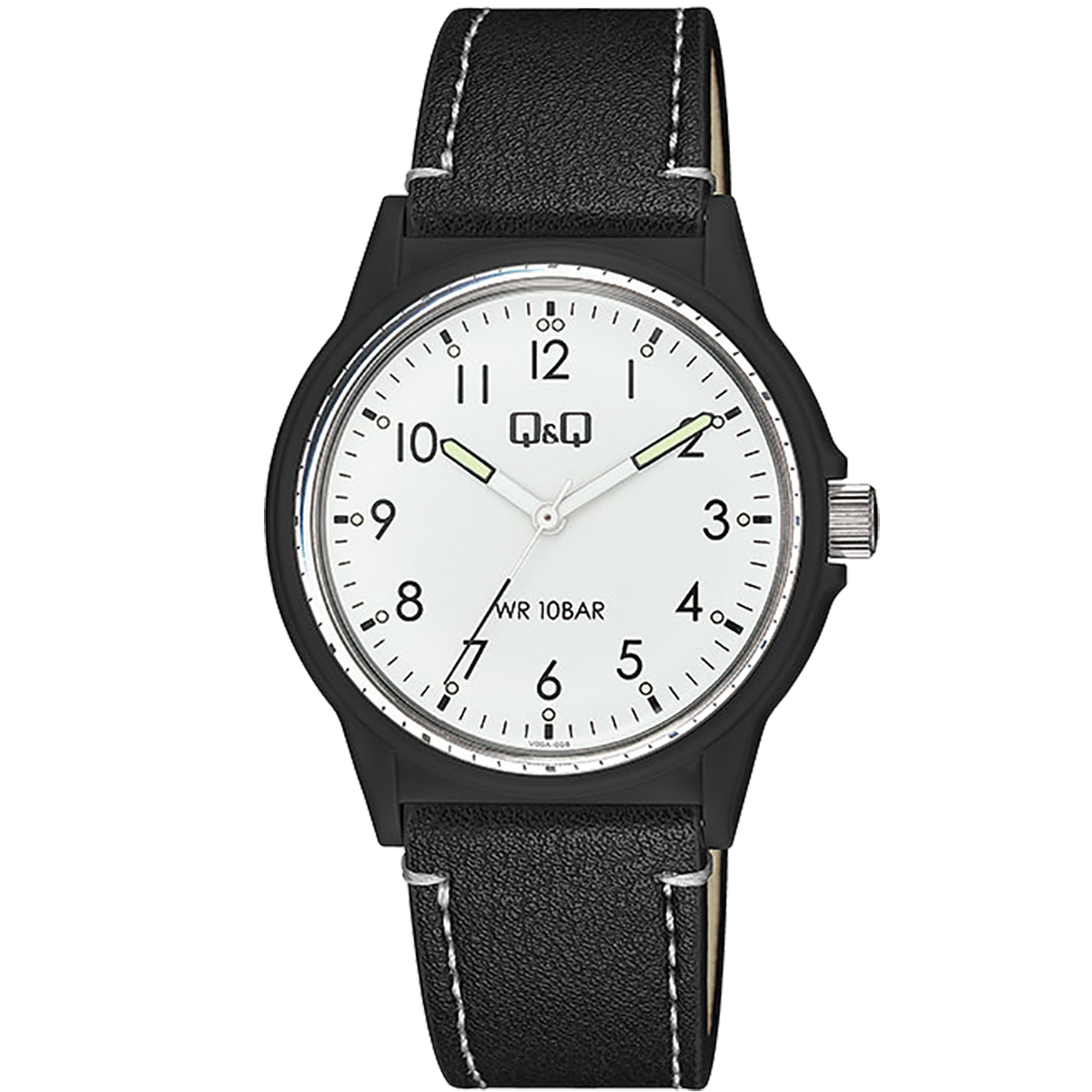 V00A-RELOJ Q&Q PLASTICO PULSO CUERO HOMBRE-008VY