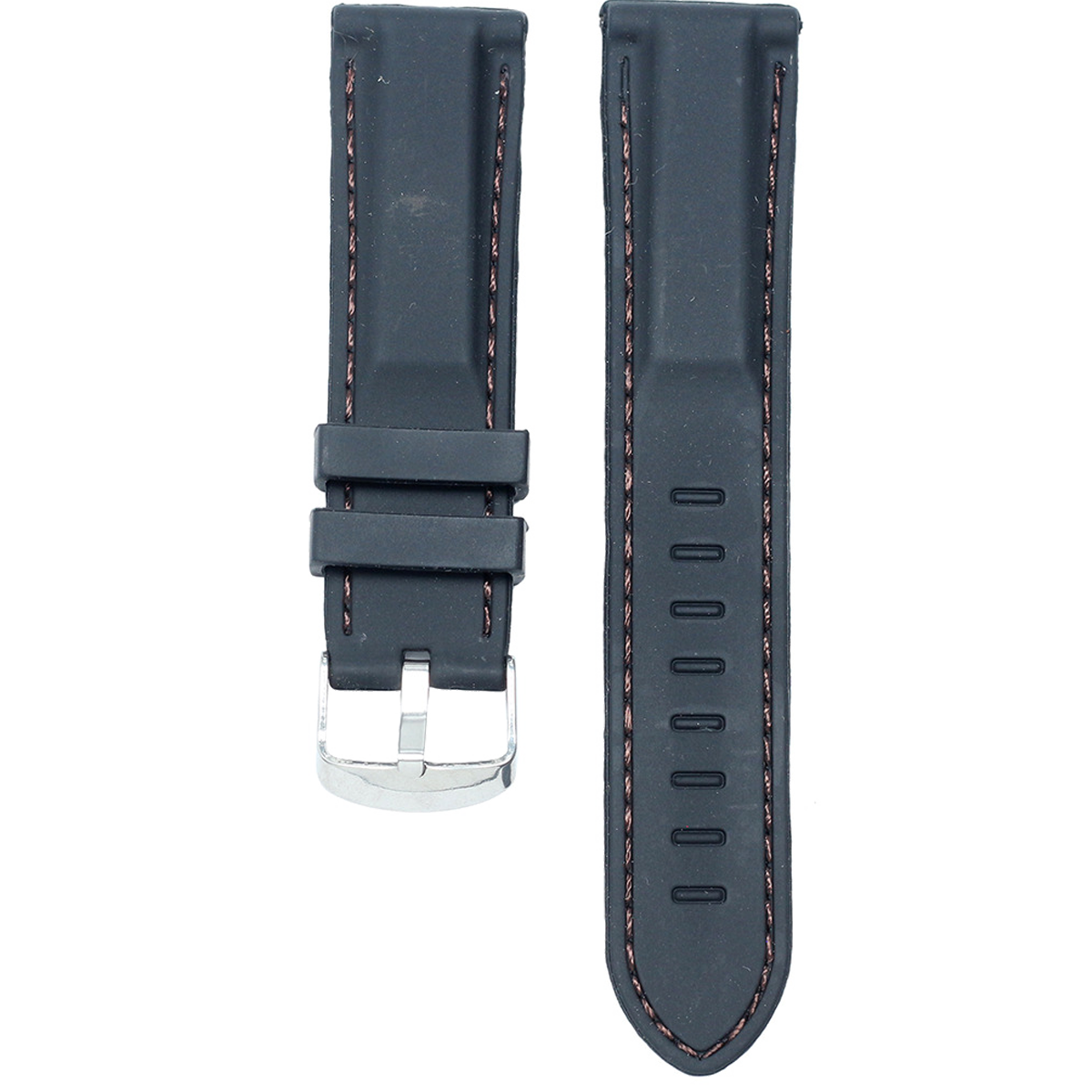 2178.22.102-PULSO SILICONA NEGRO HILO MARRON #22