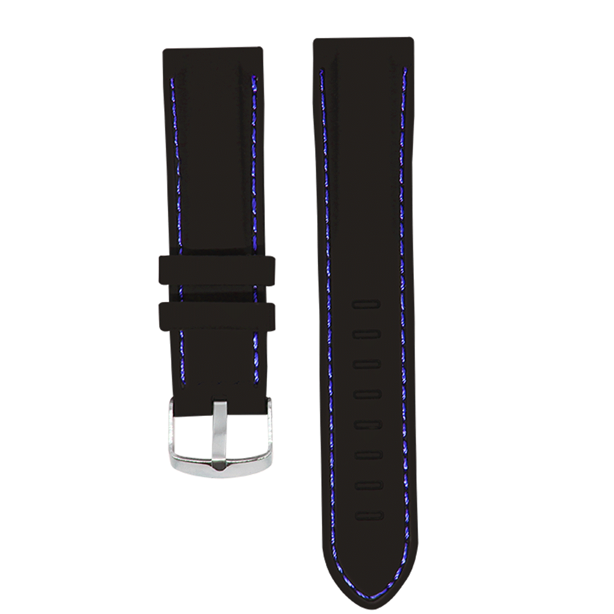 2178.22.116-PULSO SILICONA NEGRO COSIDO H/AZUL#22